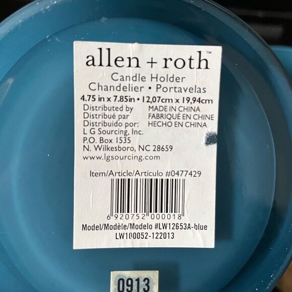 Allen+Roth blue 2 vase/candle holder set, clear vase, size. 5x8 and 4x5 - Picture 7 of 7